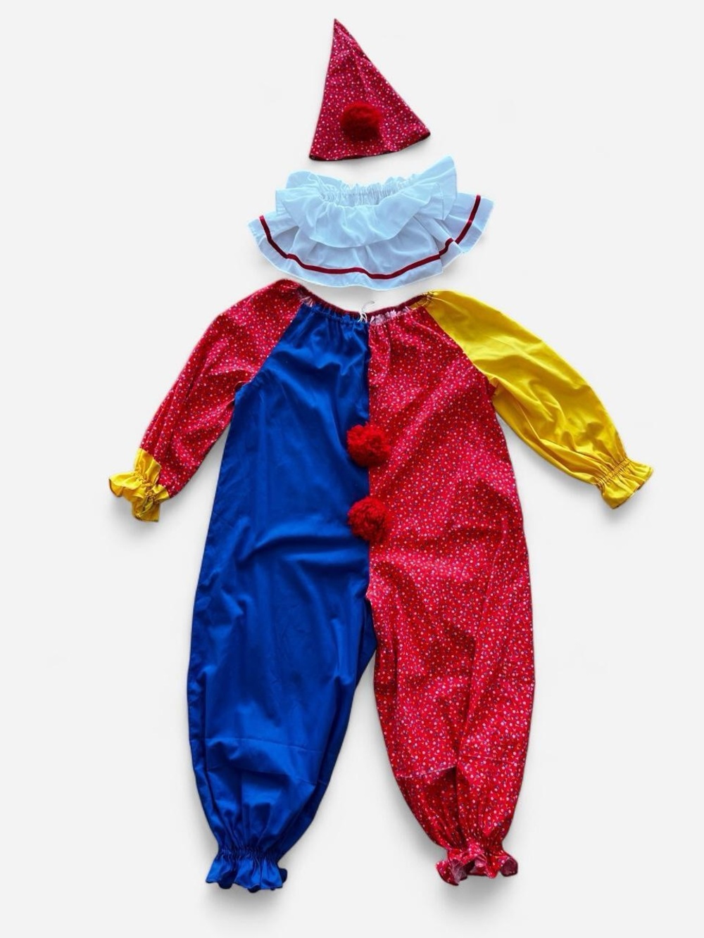 Vintage Kids Halloween Clown Costume 60s 70s Handmade Dress Up Boys Girls Retro